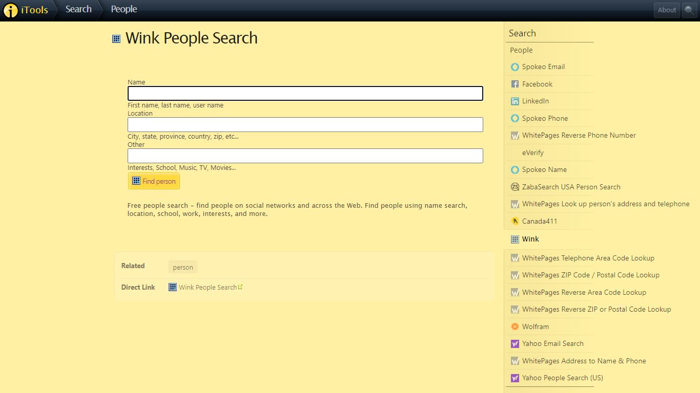 Wink People Search - iTools